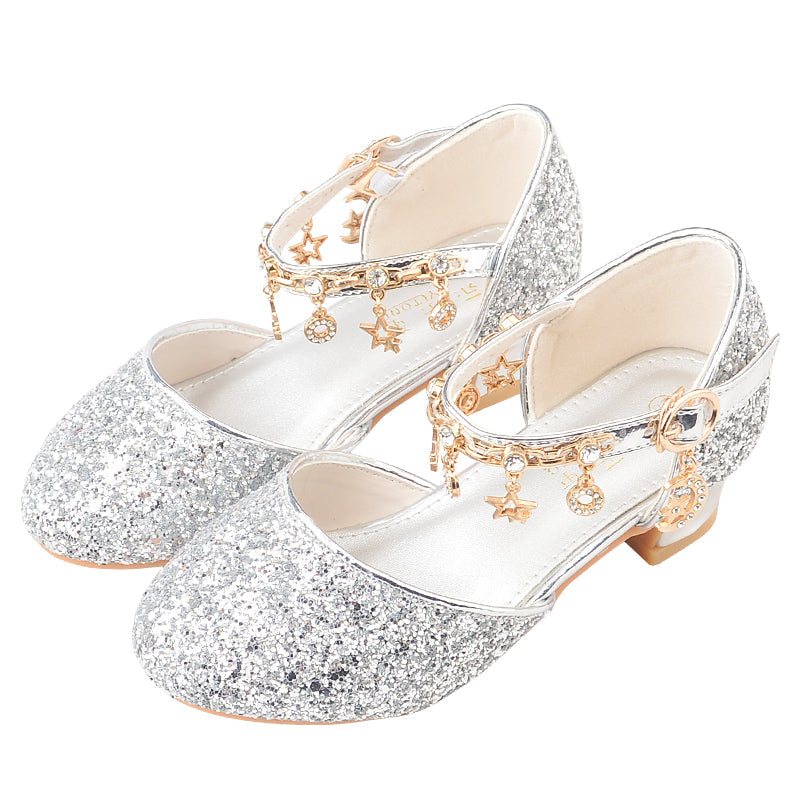 Girls' Sparkling Dress Shoes in Pink and Silver