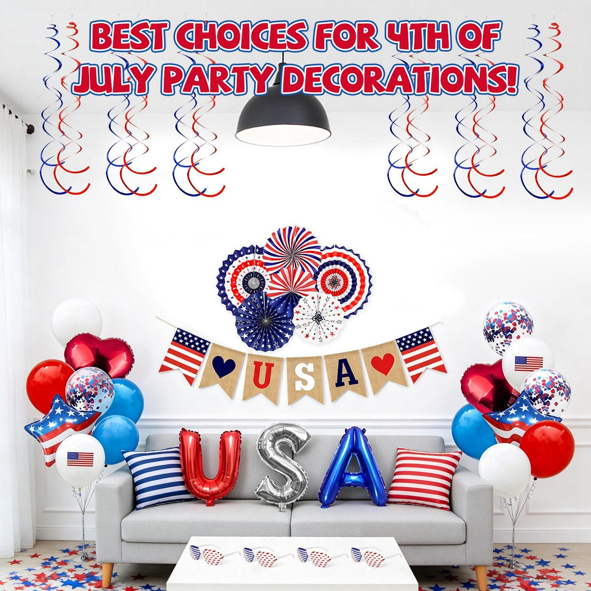 4th of July Decorations Set - 57 Piece Patriotic Party Kit