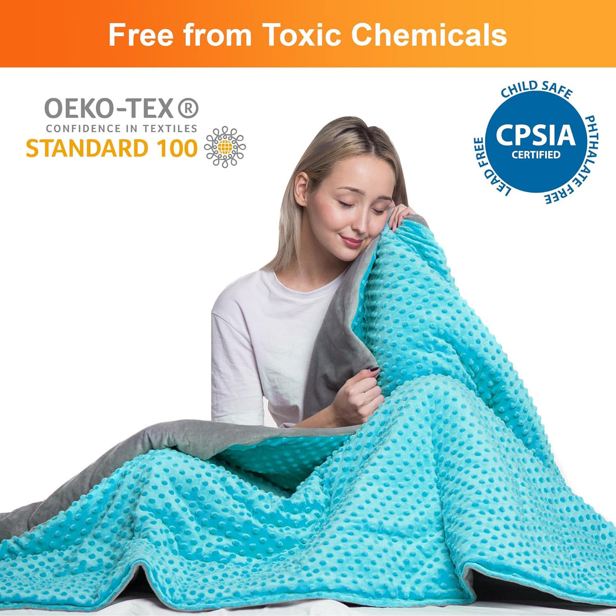 10 Lbs 48'' x 72'' Weighted Blanket for Kids with Removable Cover
