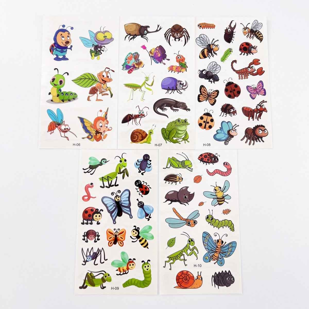 10 Sheets Insect Temporary Tattoos – Kids Birthday Party Favors