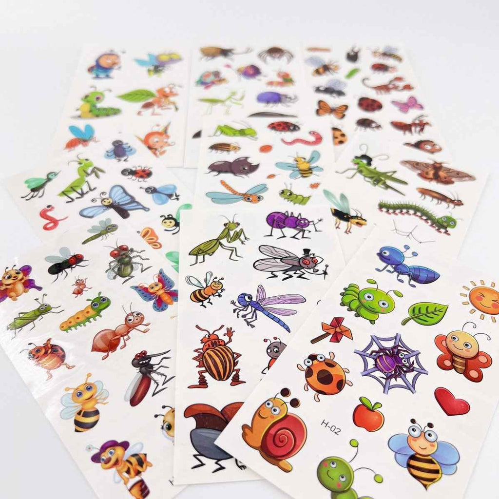 10 Sheets Insect Temporary Tattoos – Kids Birthday Party Favors
