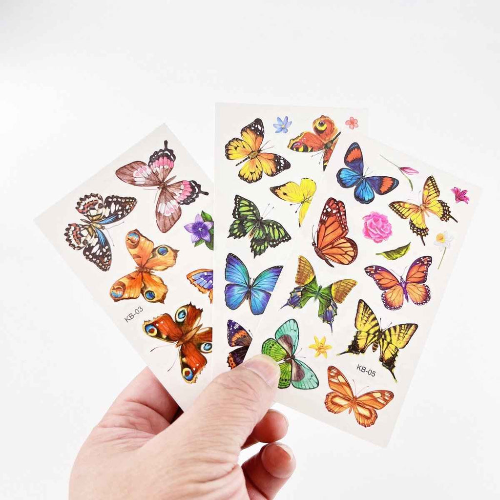 10 Butterfly Tattoo Sheets – Waterproof Temporary Tattoos for Kids