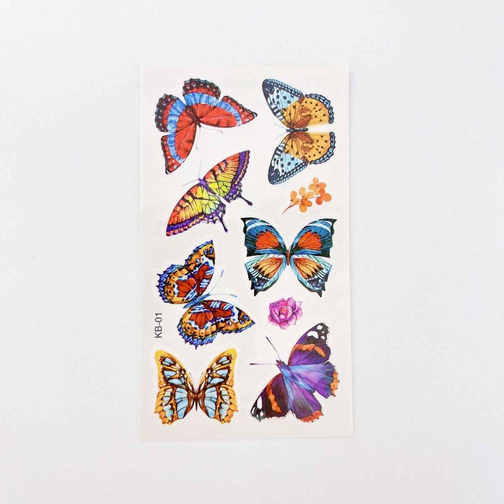 10 Butterfly Tattoo Sheets – Waterproof Temporary Tattoos for Kids