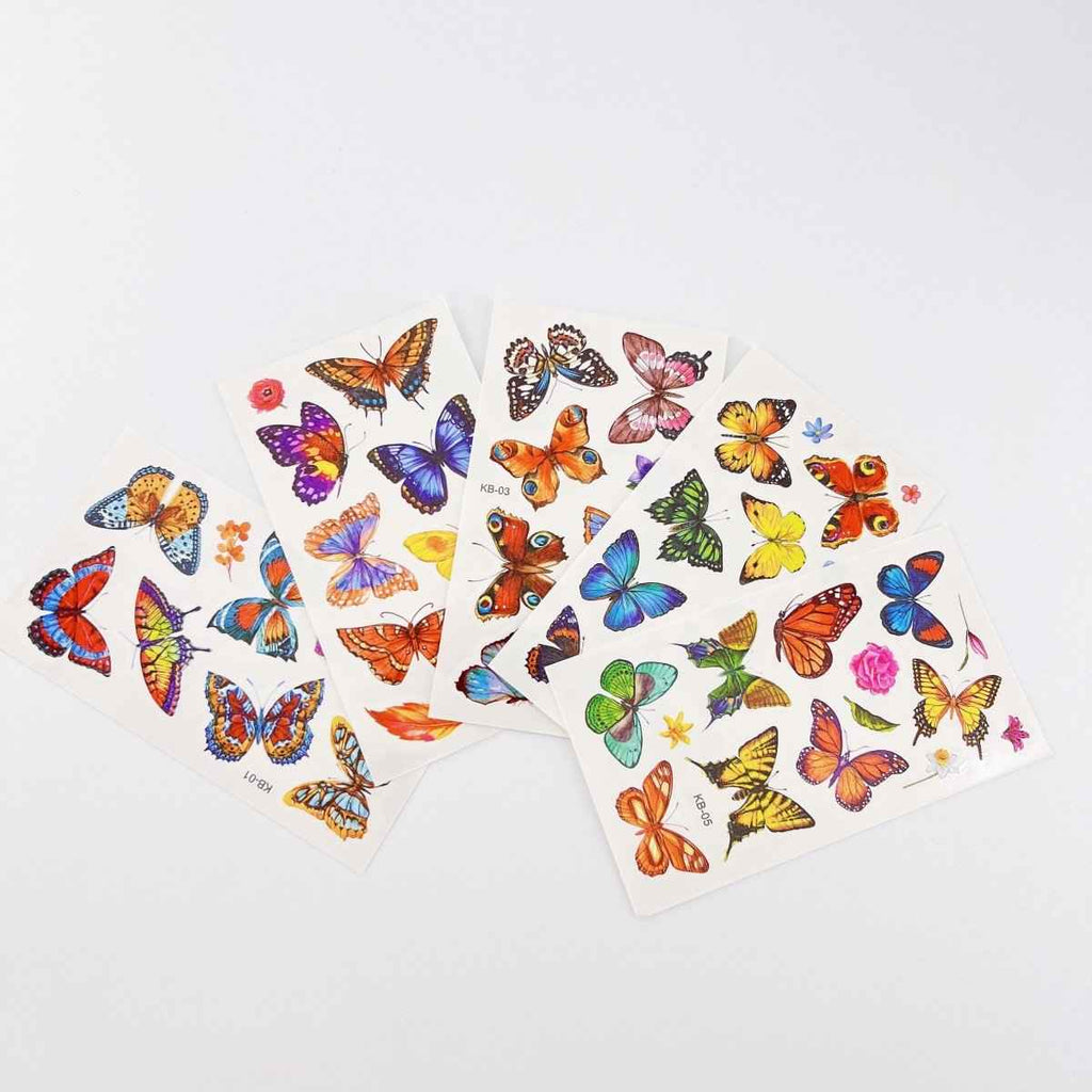 10 Butterfly Tattoo Sheets – Waterproof Temporary Tattoos for Kids