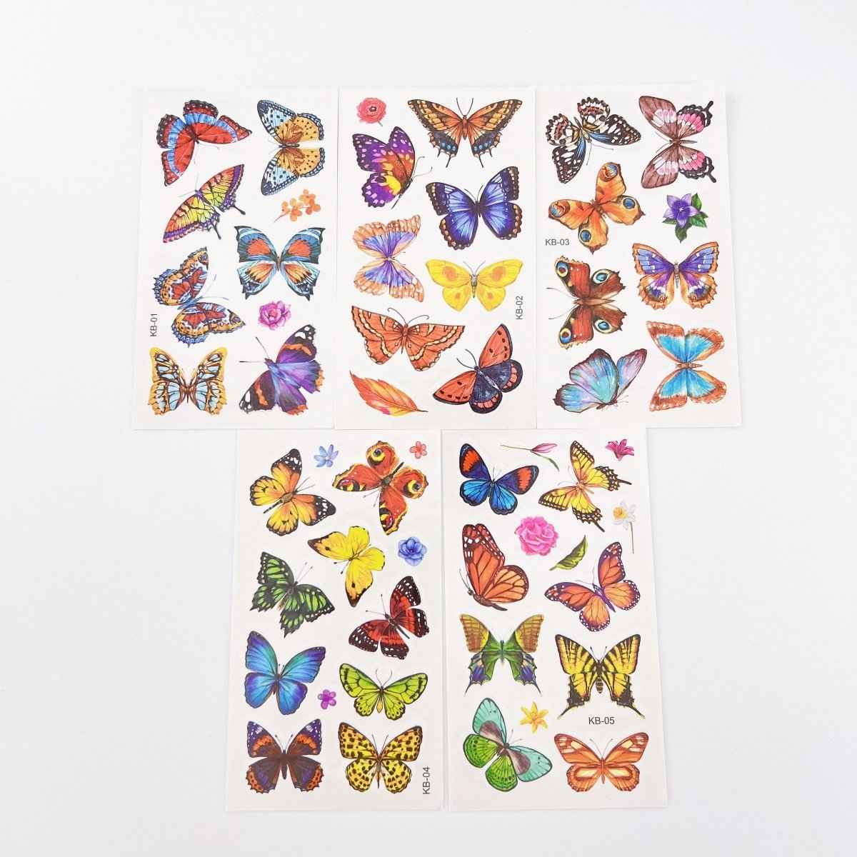 10 Butterfly Tattoo Sheets – Waterproof Temporary Tattoos for Kids