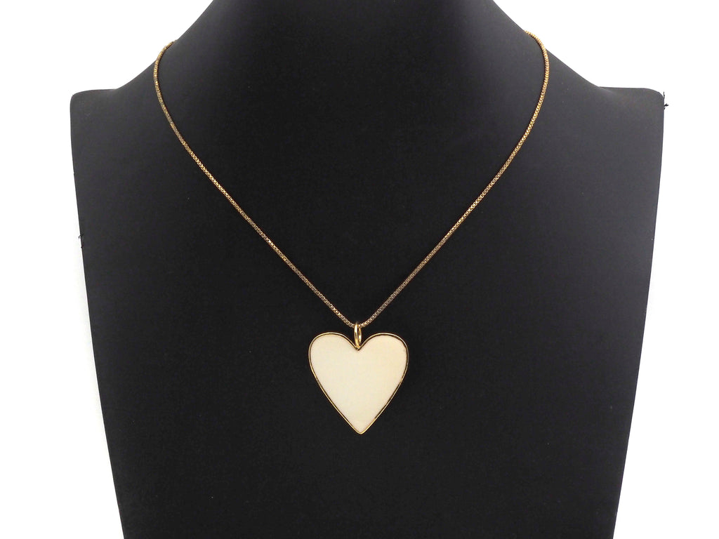 Black White Red Blue Enamel Heart Pendant, Sku#FH30