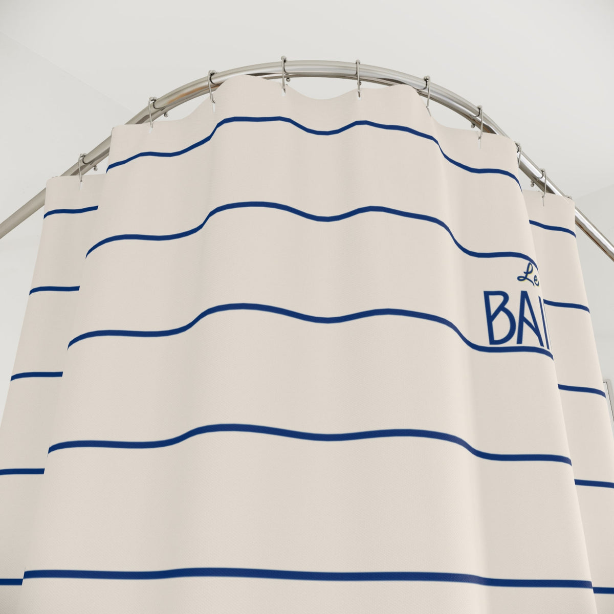 Rubber Duck Striped Shower Curtain — 'Le Bain' Kid's Bathroom Decor