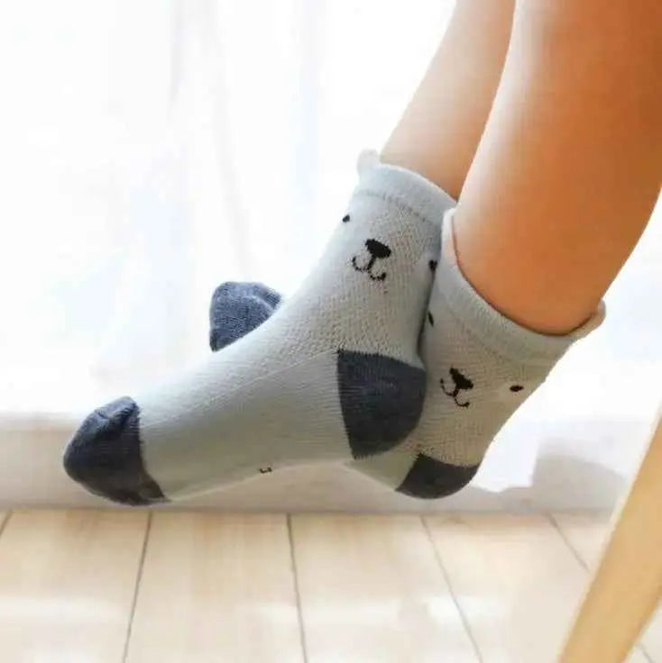 Children's Socks Pack of 5 Colors Breathable for Boys and Girls