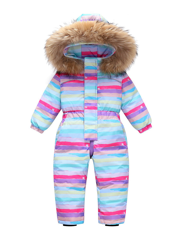 Modern Trend NEW Children's Clothing Jacket Snow Wear Coat Jumpsuit for Girls And Boys Winter Ski Suit For Kids