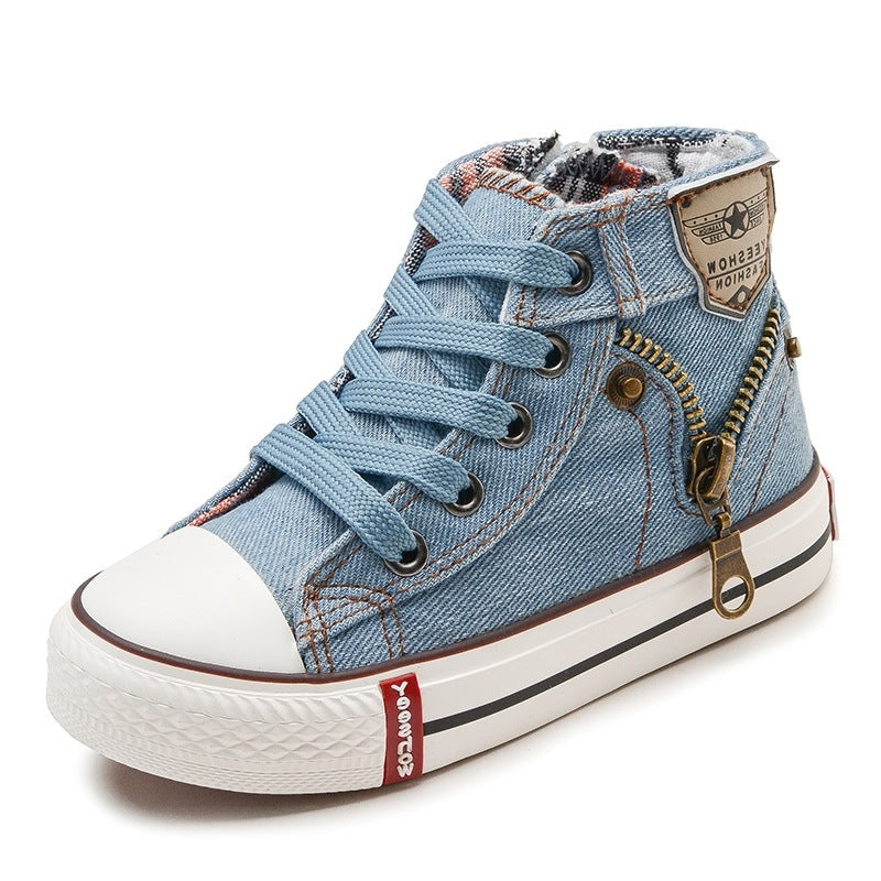 Children's High-Top Canvas Casual Shoes