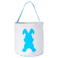 Happy Easter Burlap Bunny Ears Bags Easter Basket Canvas Bunny Buckets Easter Tote Bags with Rabbit Tail Kids Gift