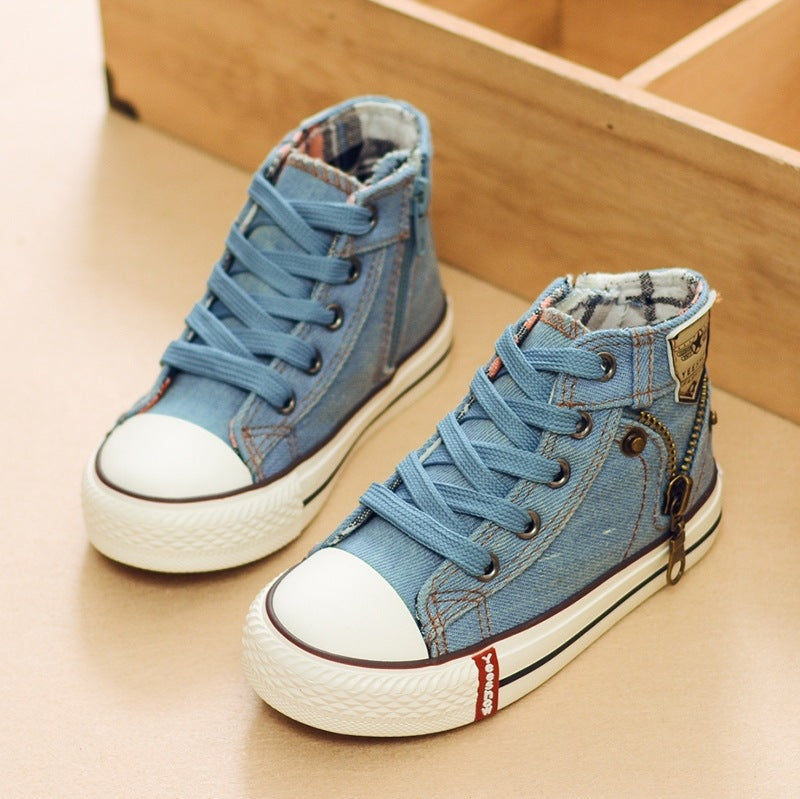 Children's High-Top Canvas Casual Shoes
