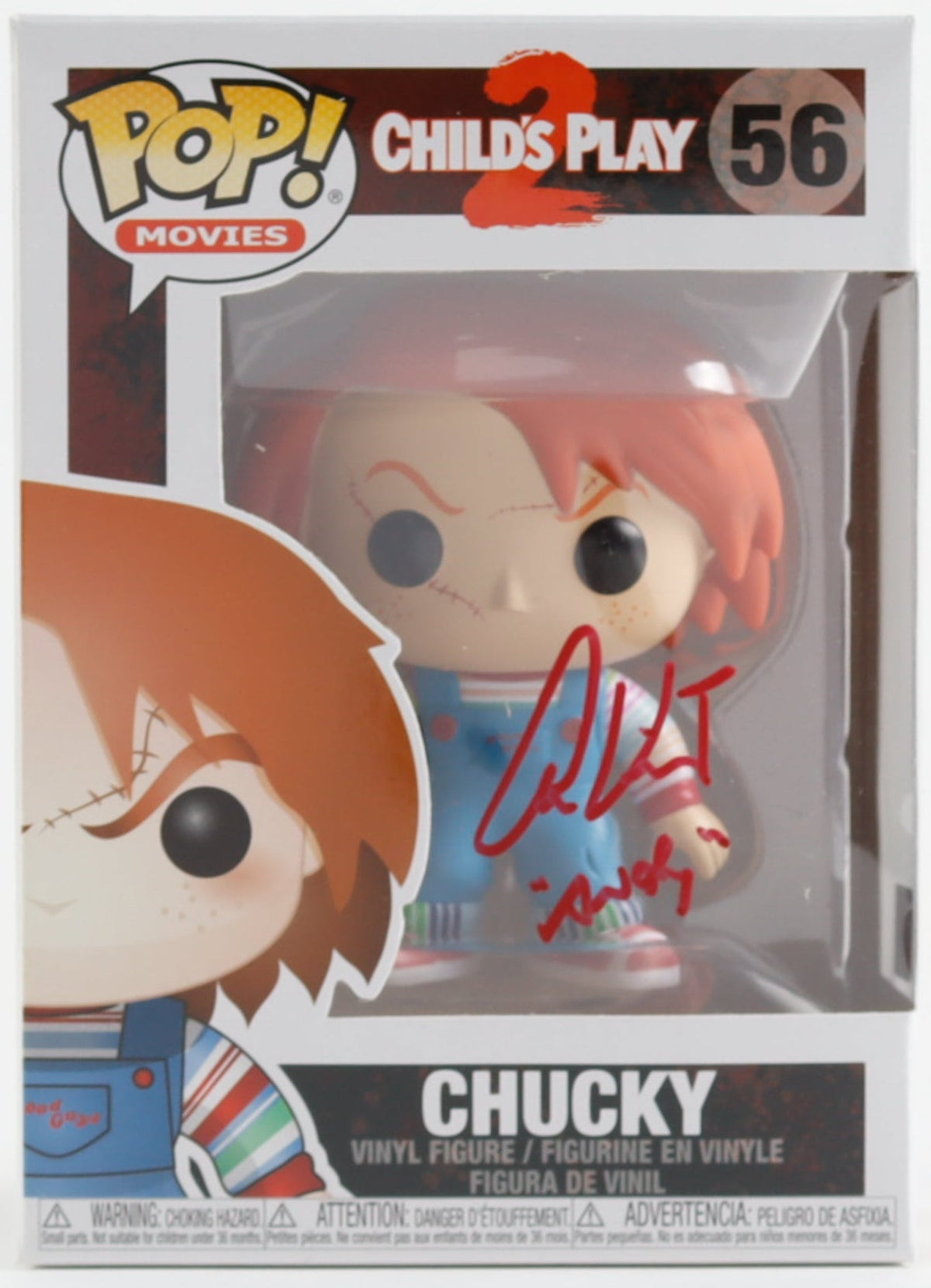 Alex Vincent Signed "Child's Play 2" #56 Chucky Funko Pop! Inscribed "Andy" (PA)