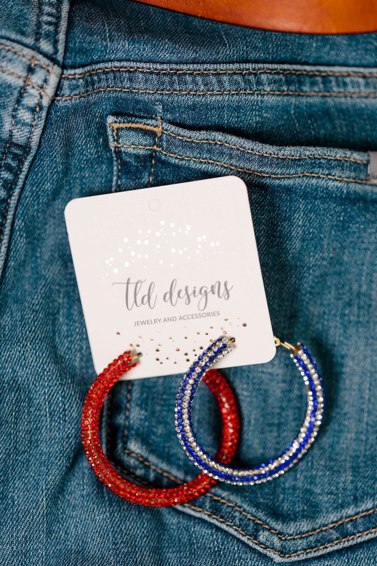 4th of July Glitter Hoops