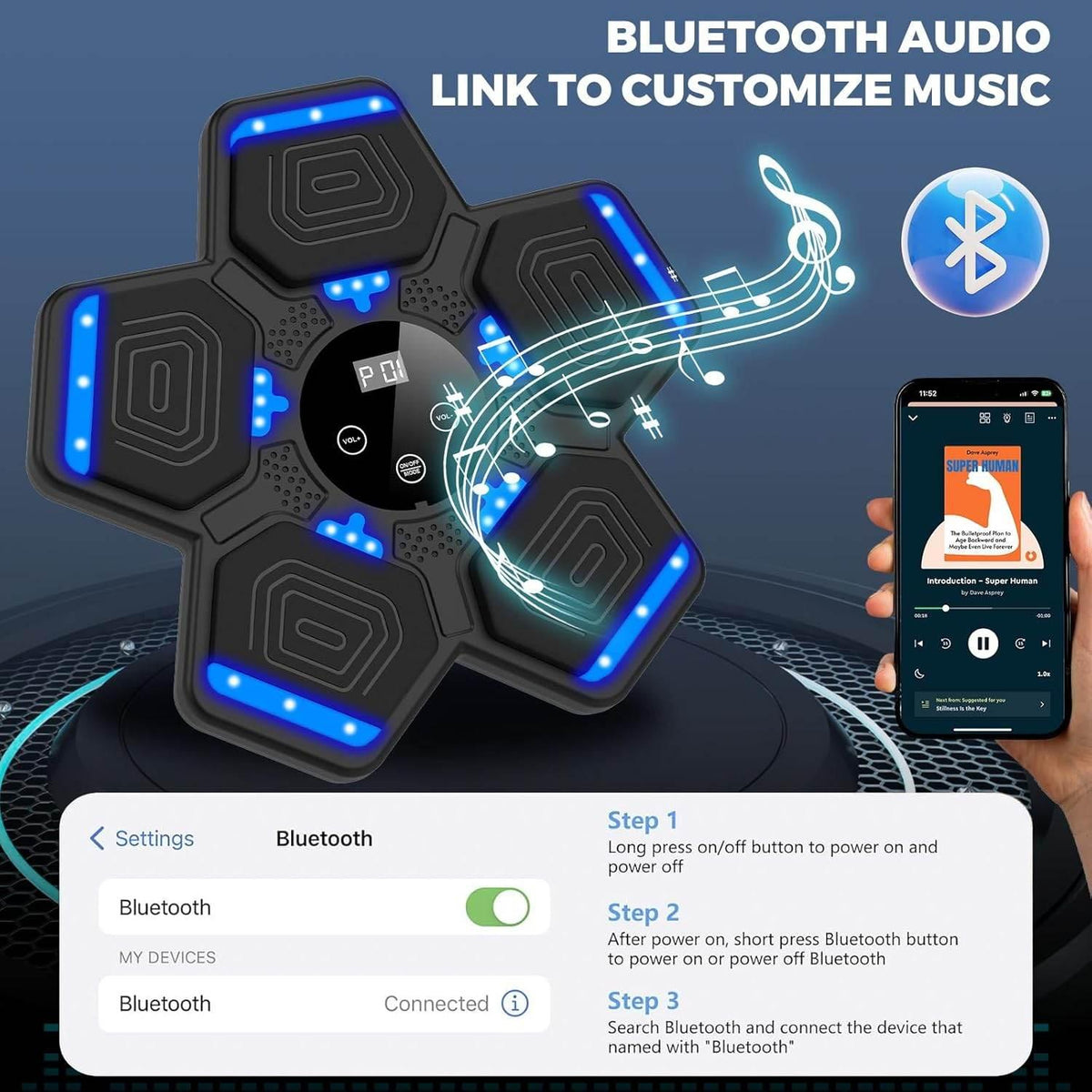 Bluetooth Music Boxing Machine with Gloves
