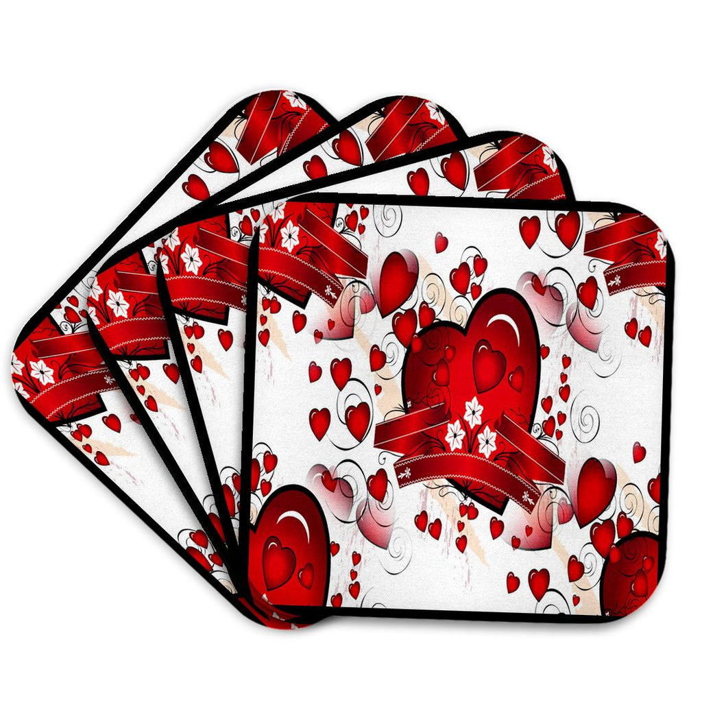 3dRose Susan Brown Designs Holiday Valentines Day - Valentine Red Hearts - Coasters (CST_14964)