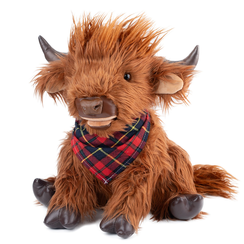 17.7 Inches Highland Cow Plush Handmade Collectable– Weighted Toy for Kids & Adults