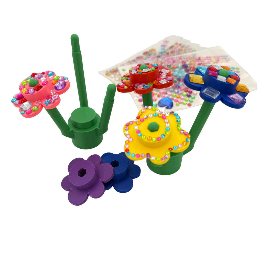 Gem Blossoms | DIY Mini Brick Flower Bouquet Kit with Gem Stickers