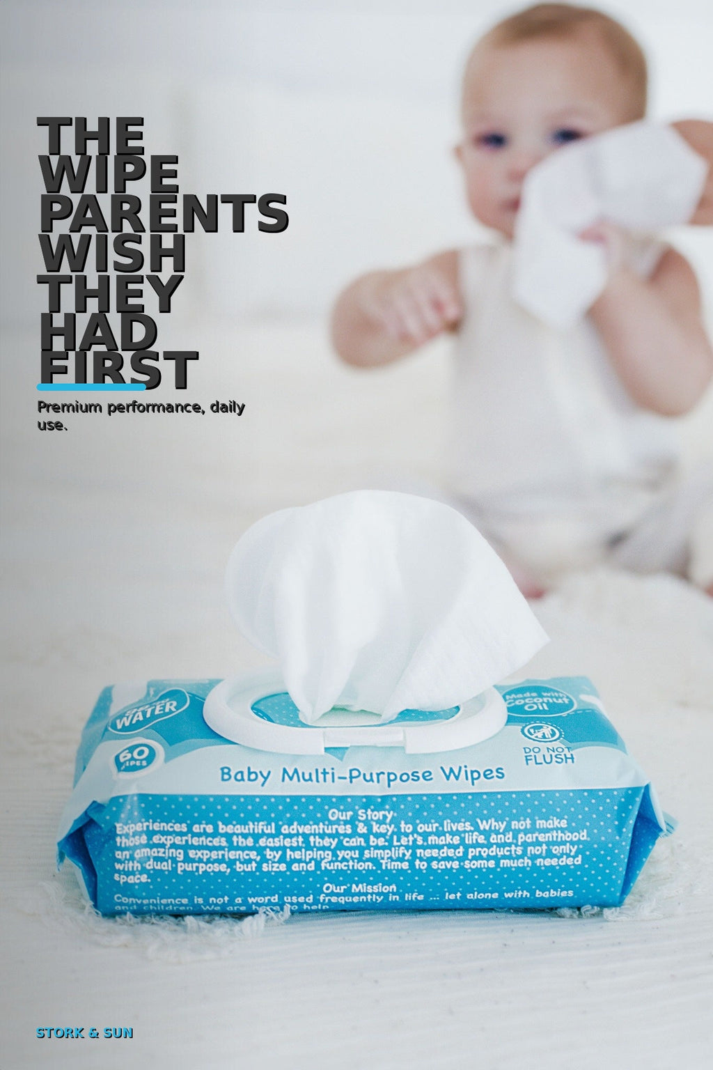 Stork & Sun Baby Wipes — 6 Pack (360ct)