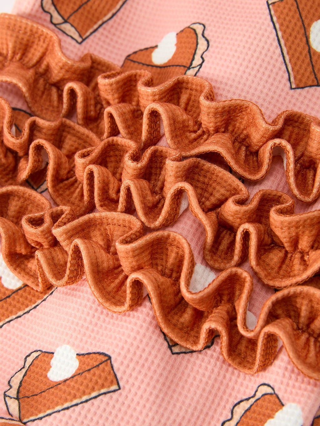 Girls Thanksgiving Pumpkin Pie Waffle Baby Girls Sleeper