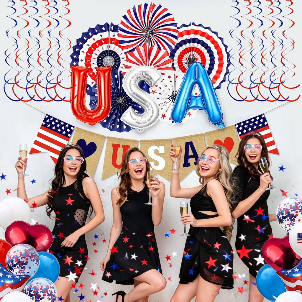 4th of July Decorations Set - 57 Piece Patriotic Party Kit