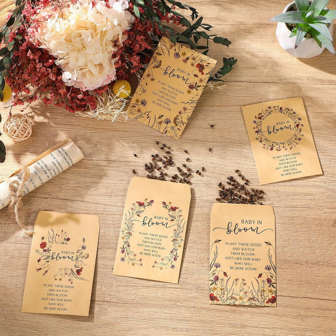 Baby in Bloom Seed Favors 25 Pack, Wildflower Baby Shower Favors