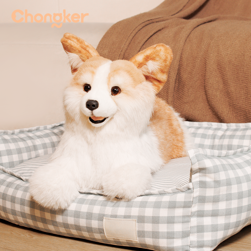 2.2lbs Corgi Dog Plush – Handmade Realistic Weighted for Dog Lovers & Kids