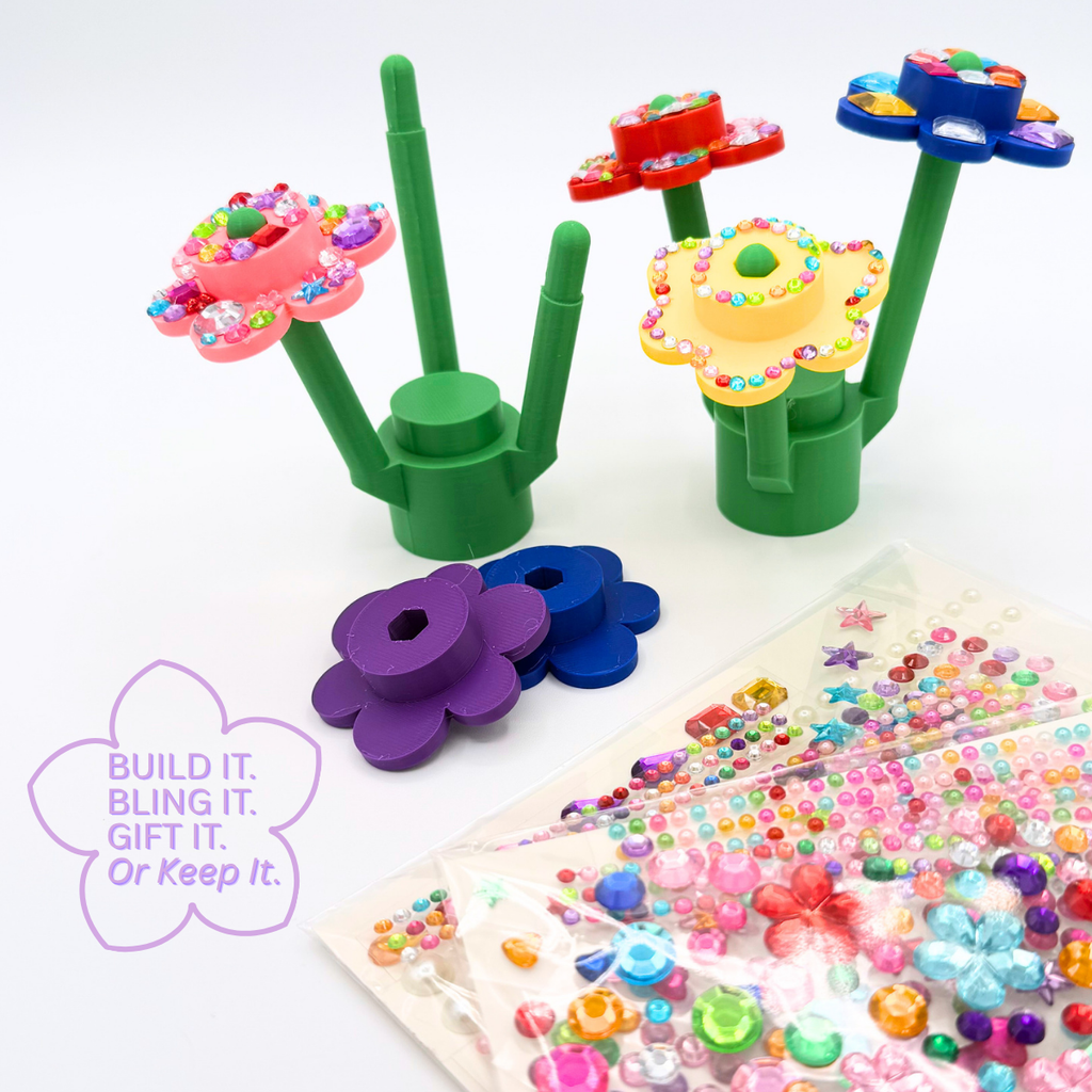Gem Blossoms | DIY Mini Brick Flower Bouquet Kit with Gem Stickers