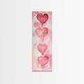 Watercolor Dripping Hearts Framed Canvas Print, Romantic Pink Abstract Art, Light Pink Wall Decor Valentine’s Day Gift Bedroom Art