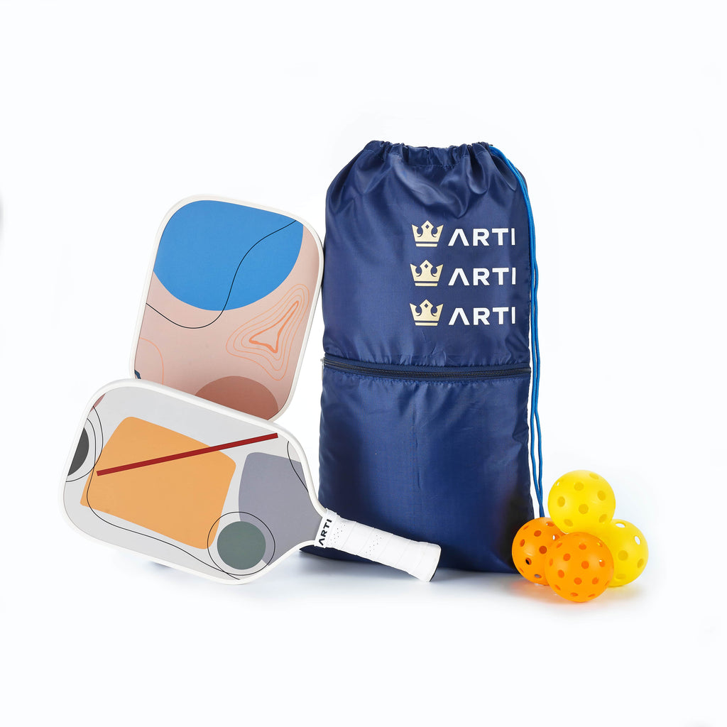 Pickleball Gift Set for 2: 2 Paddles, 4 Balls + Carry Bag | ARTI "Horizon Duo" Beginner Starter Set, USA Pickleball Approved