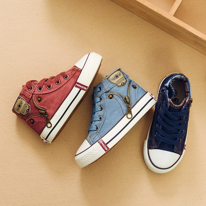 Children's High-Top Canvas Casual Shoes