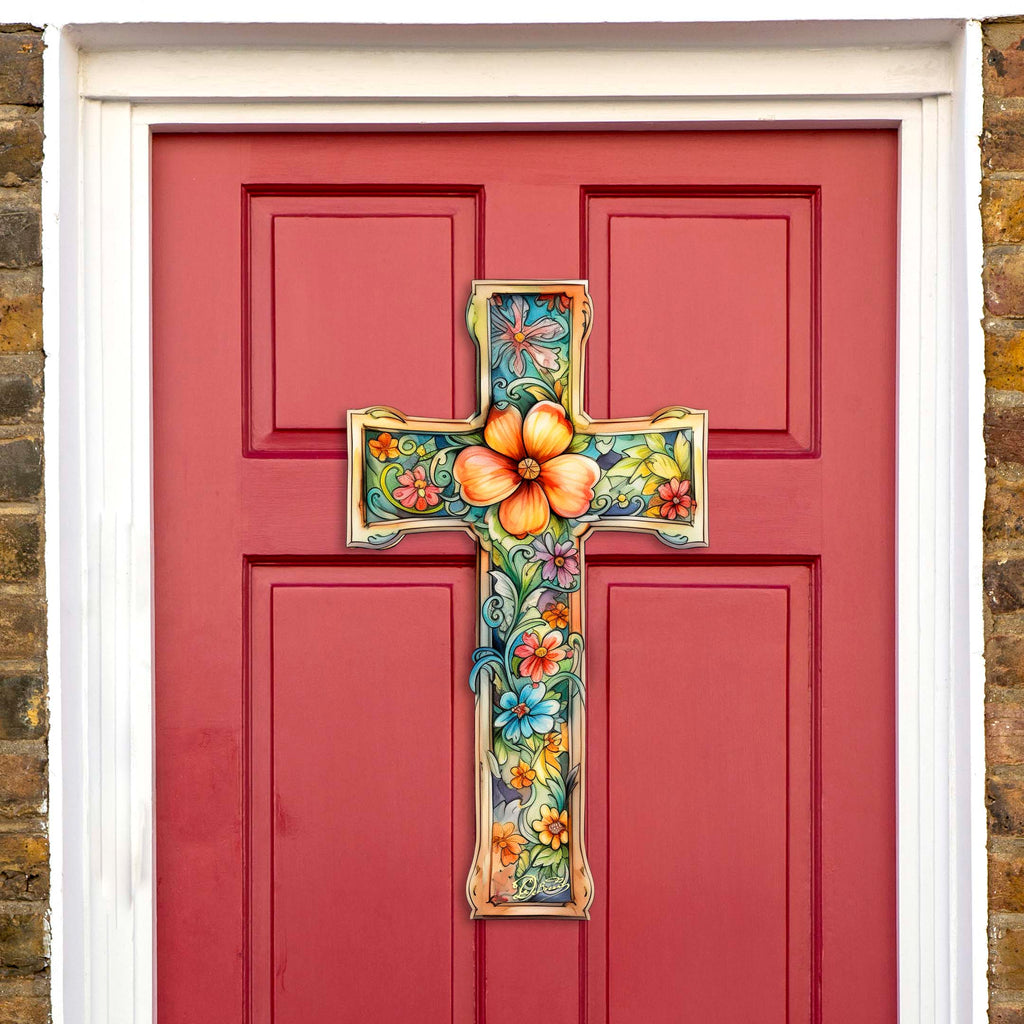 Blossom Cross Holiday Door Decor by G. Debrekht - Easter Spring Decor - 8688165H