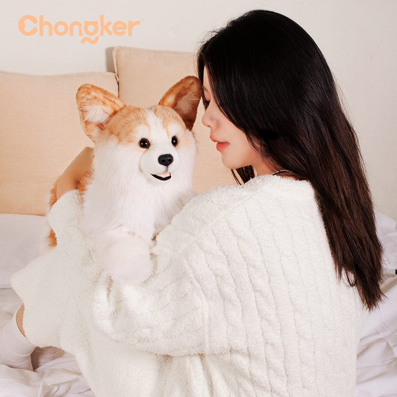 2.2lbs Corgi Dog Plush – Handmade Realistic Weighted for Dog Lovers & Kids