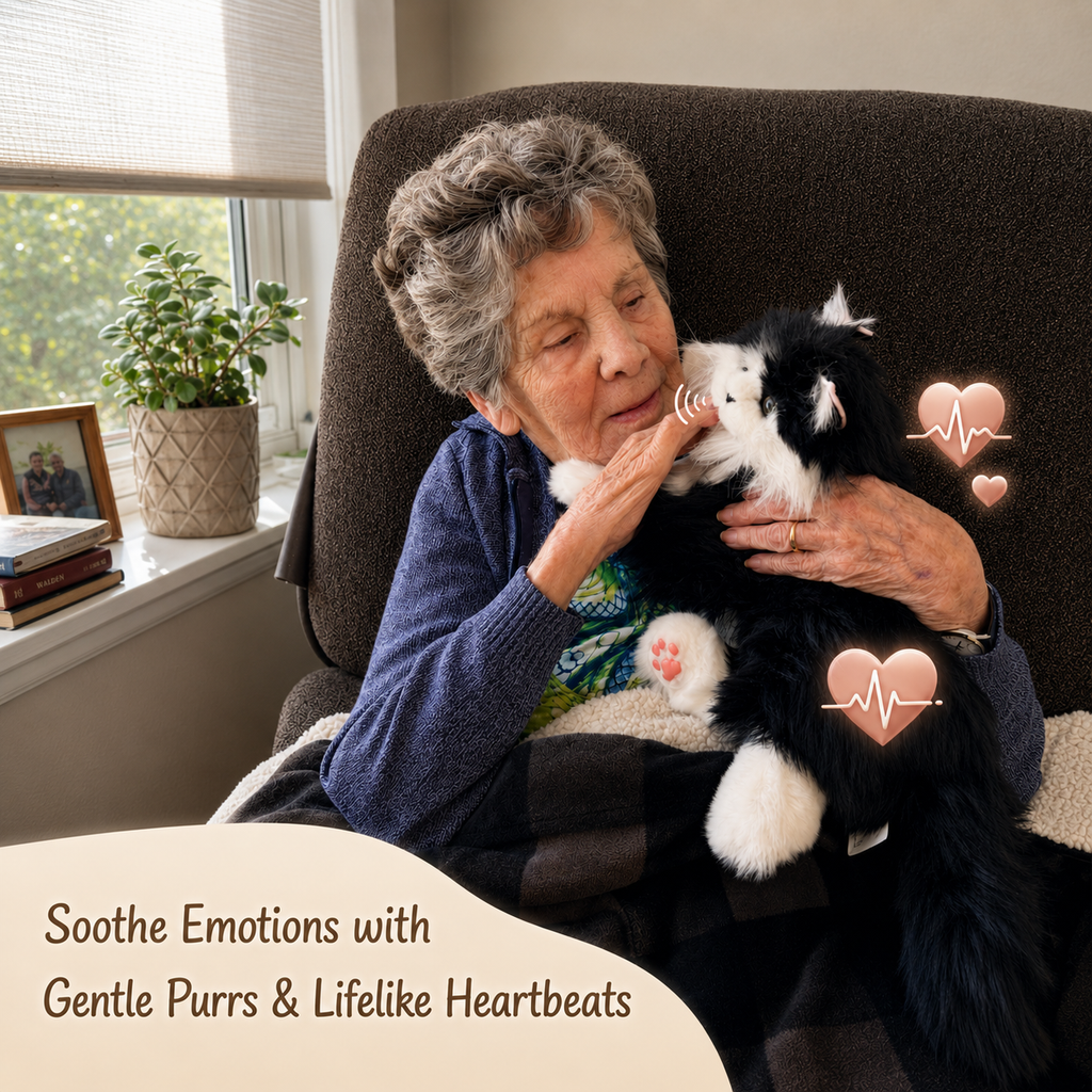 Percy Essential – Lifelike Interactive Robot Cat Companion for Seniors