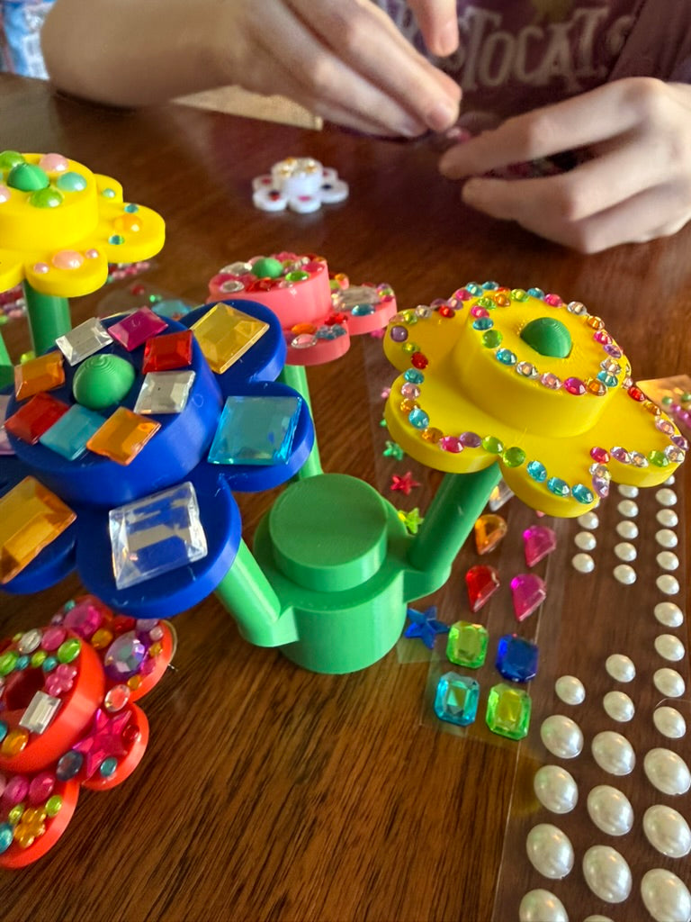 Gem Blossoms | DIY Mini Brick Flower Bouquet Kit with Gem Stickers
