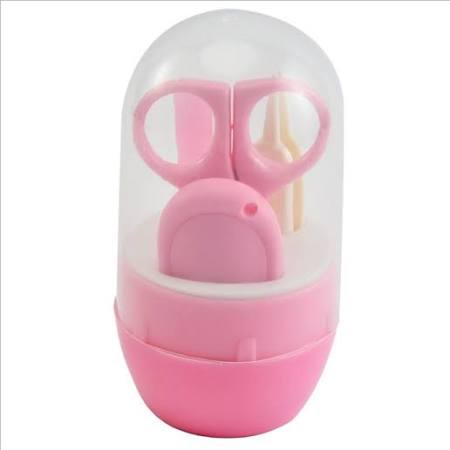 4 Pcs Baby Manicure Set Plastic Stainless Steel Finger Toe Nail Clipper Scissor Cutter Kit Children Kids Nails Care Tool