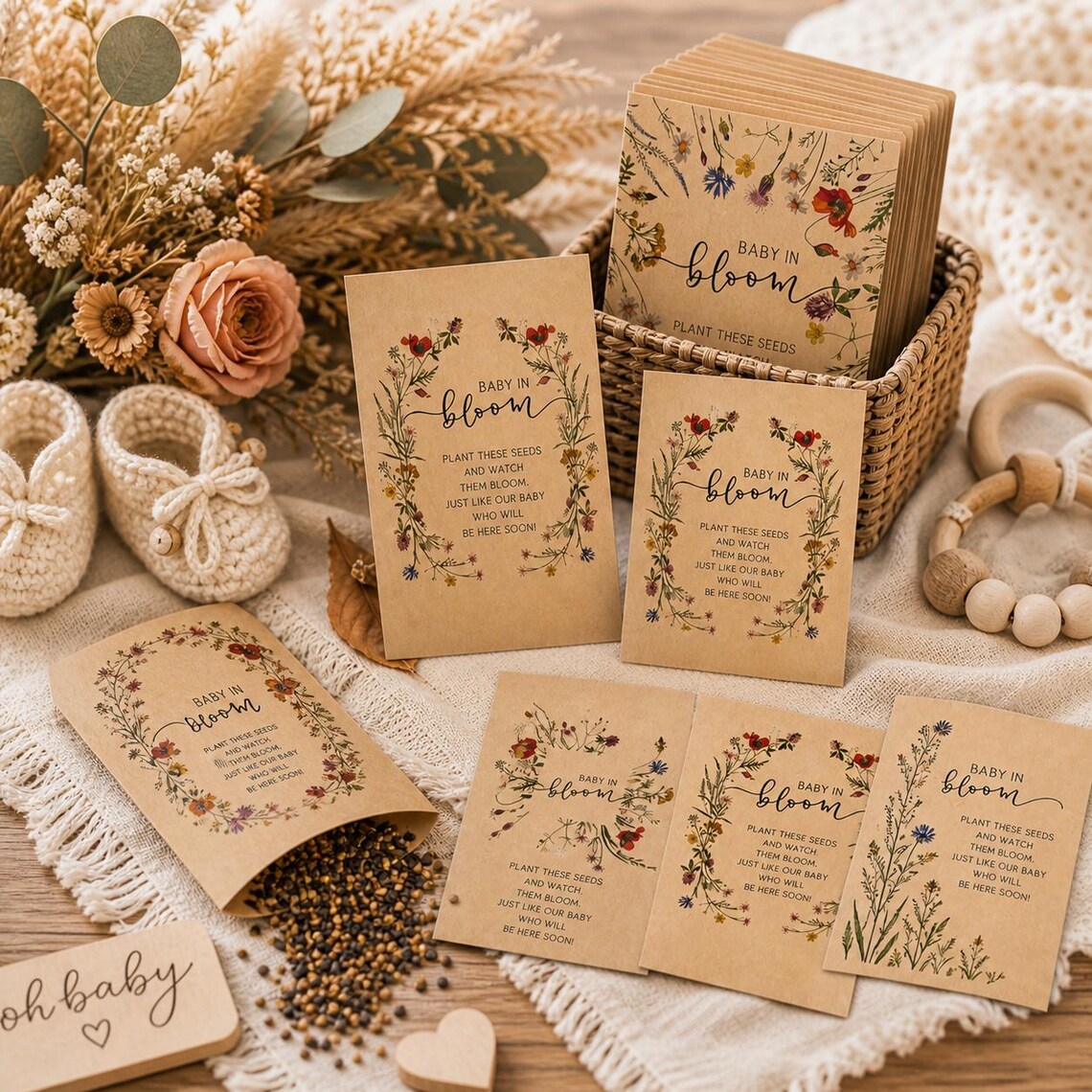 Baby in Bloom Seed Favors 25 Pack, Wildflower Baby Shower Favors
