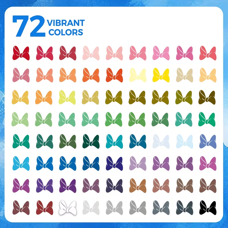 72 Colors Acrylic Paint Markers Brush Tip