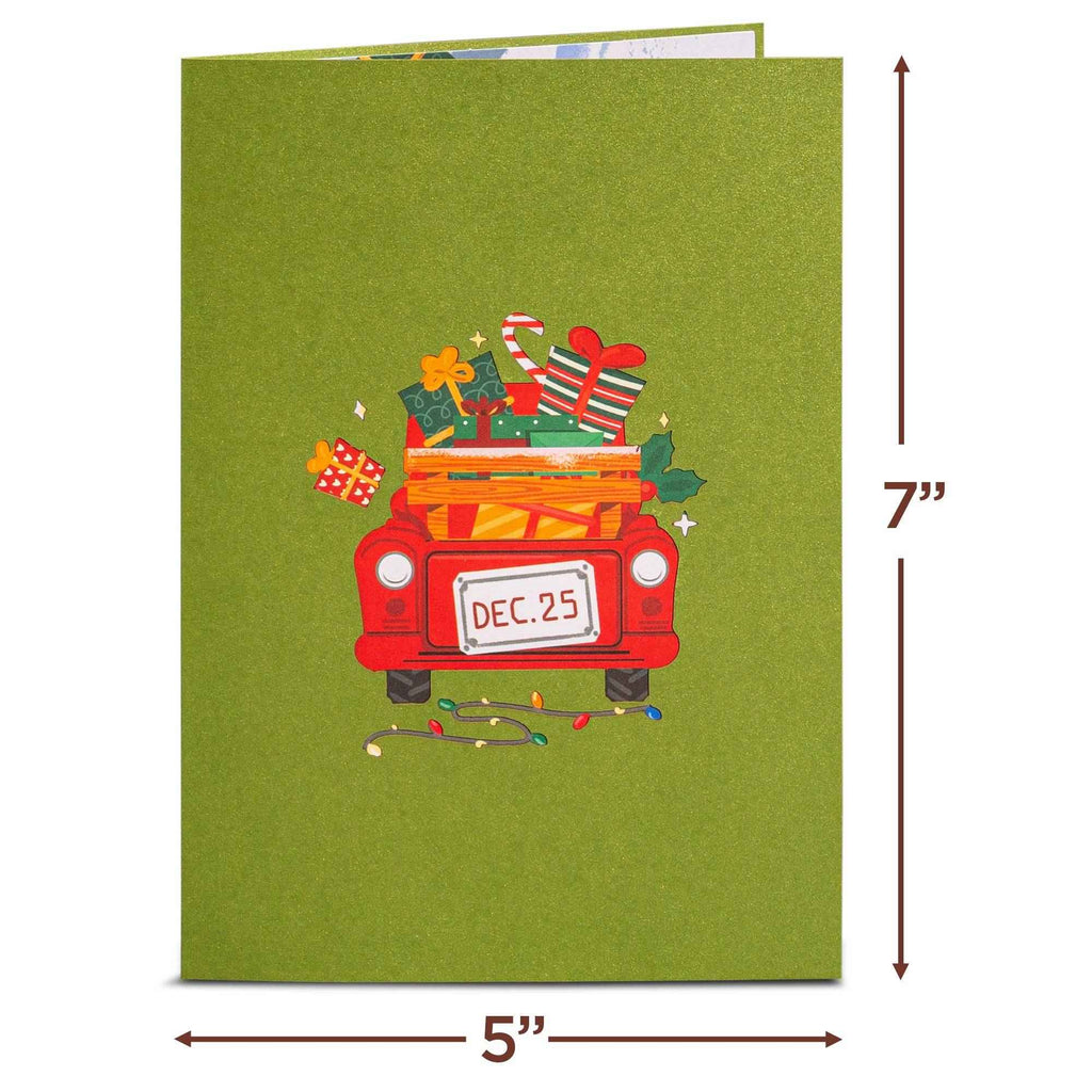 Christmas Red Truck Pop Up Card