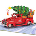 Christmas Red Truck Pop Up Card