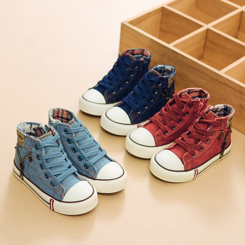 Children's High-Top Canvas Casual Shoes