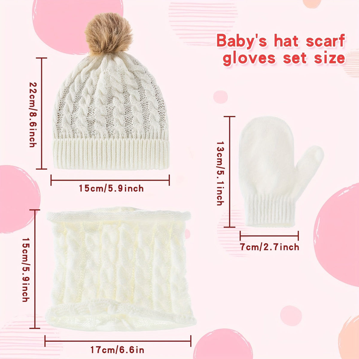 Youngsters' 3-Piece Winter Set – Cozy Knit Hat, Scarf & Gloves – Breathable & Stretch Fit for Boys & Girls – Perfect for Christmas