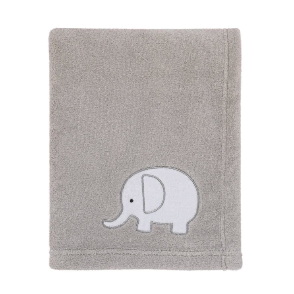 NoJo Dreamer Gray Elephant 8-Piece Nursery Crib Bedding Set