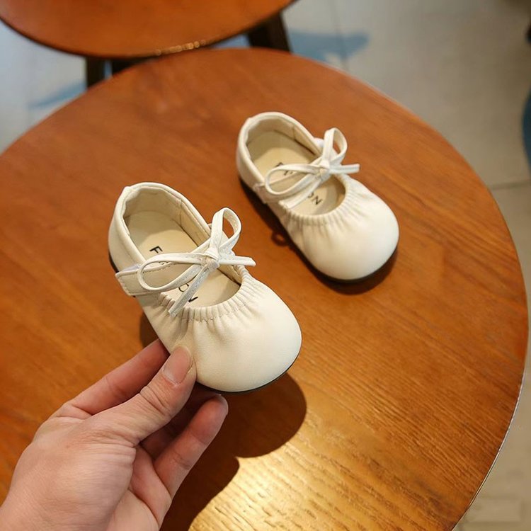 Girls' Single Shoes, Small Leather Shoes, Velcro, Children's Princess Shoes