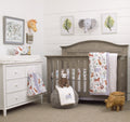 NoJo Growing Wild Grey, Orange, Green and White 8 Piece Jungle Safari Crib Bedding Set