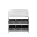 Children's Bookcase with 6 Storage Bins - Multi Functional Organizer - White