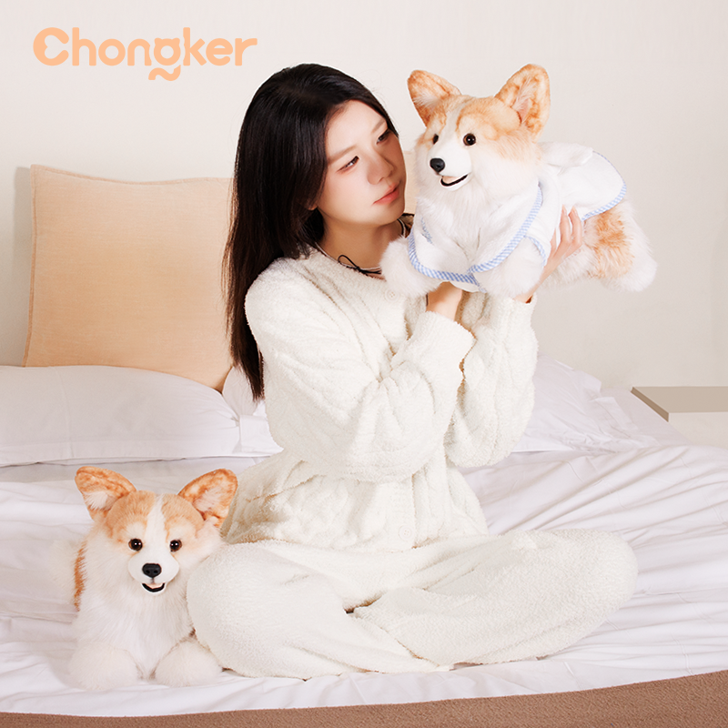 2.2lbs Corgi Dog Plush – Handmade Realistic Weighted for Dog Lovers & Kids