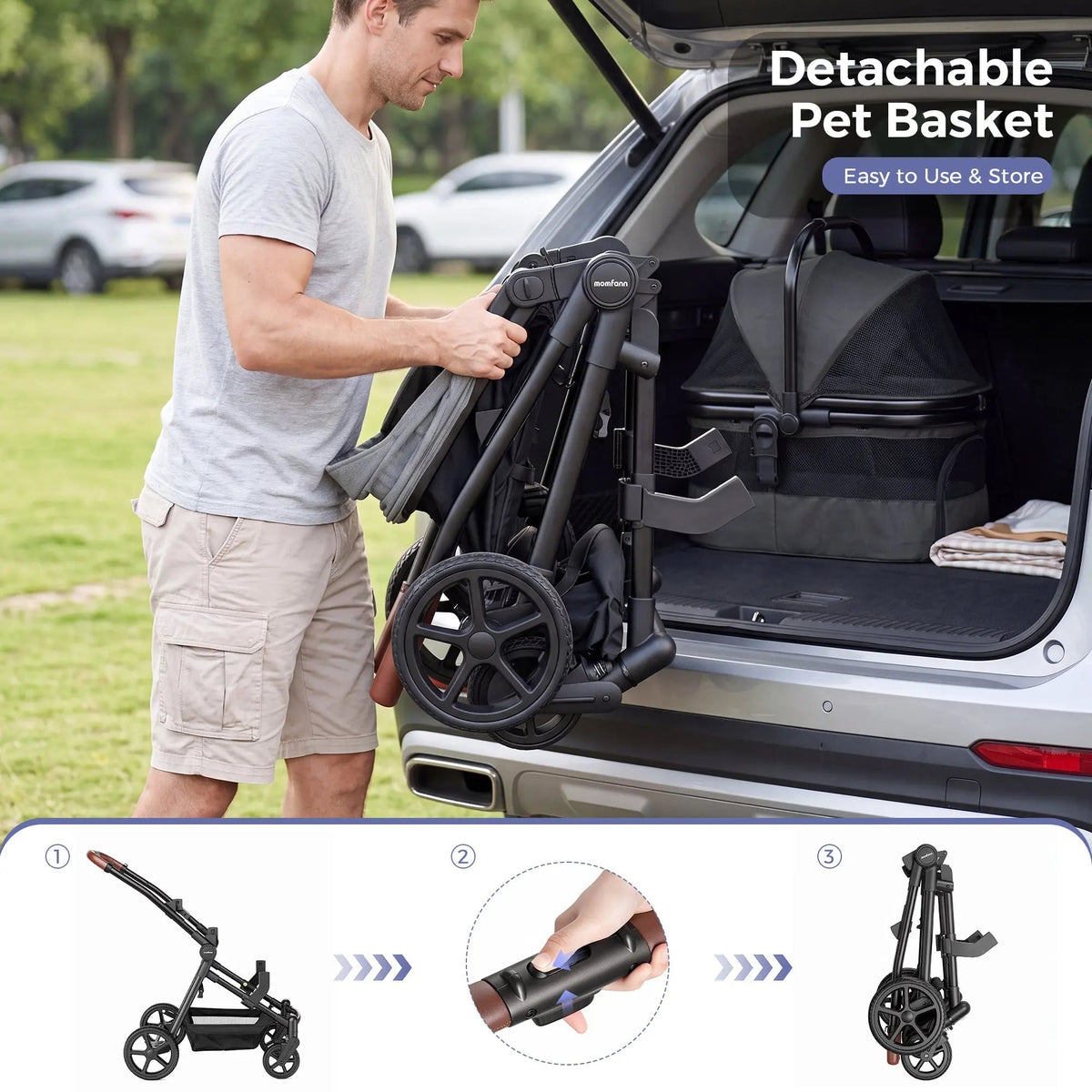 Momfann 3-in-1 Stroller Wagon for Kids & Pets