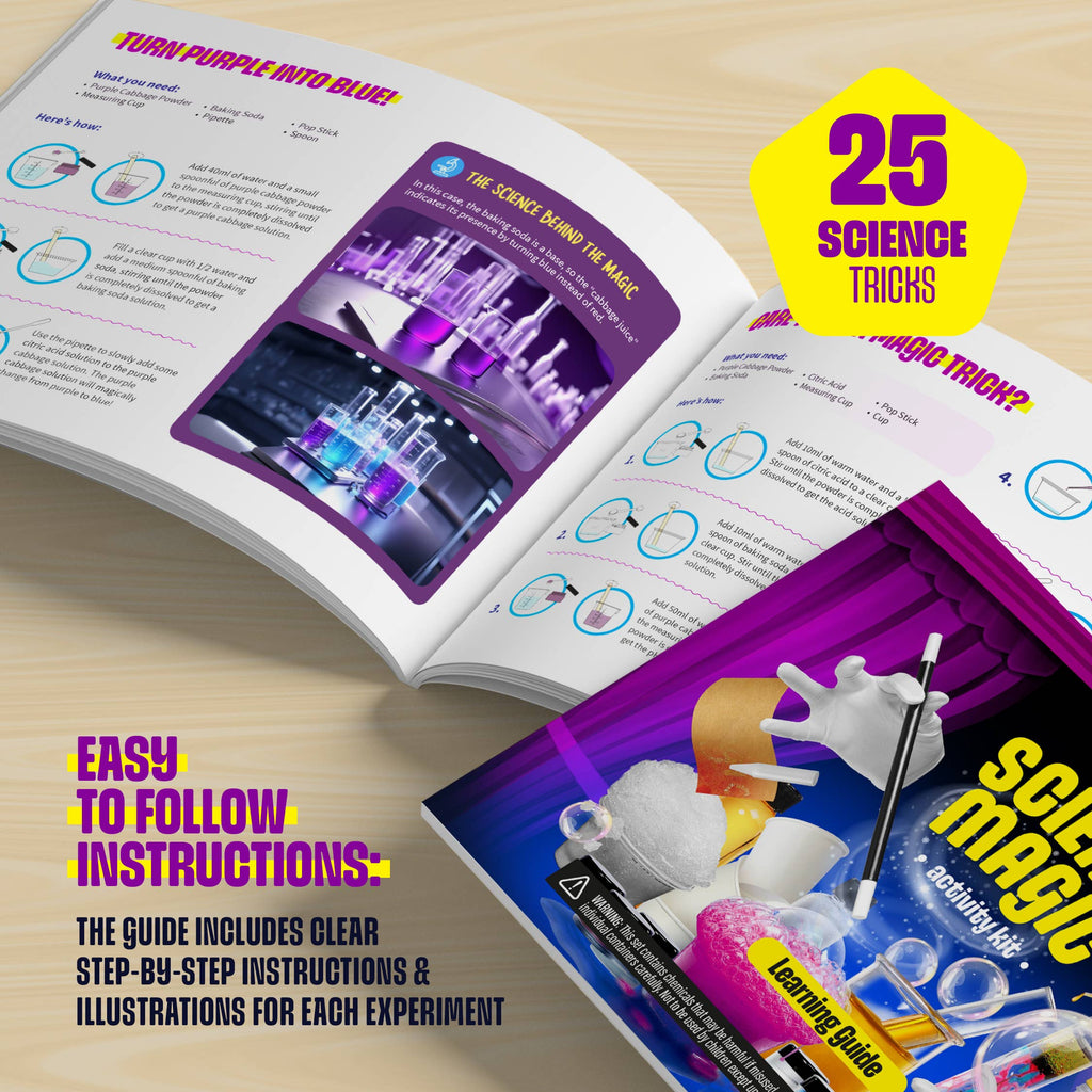 Science Magic STEM Experiment Kit for Kids – 25 Chemistry & Physics Activities