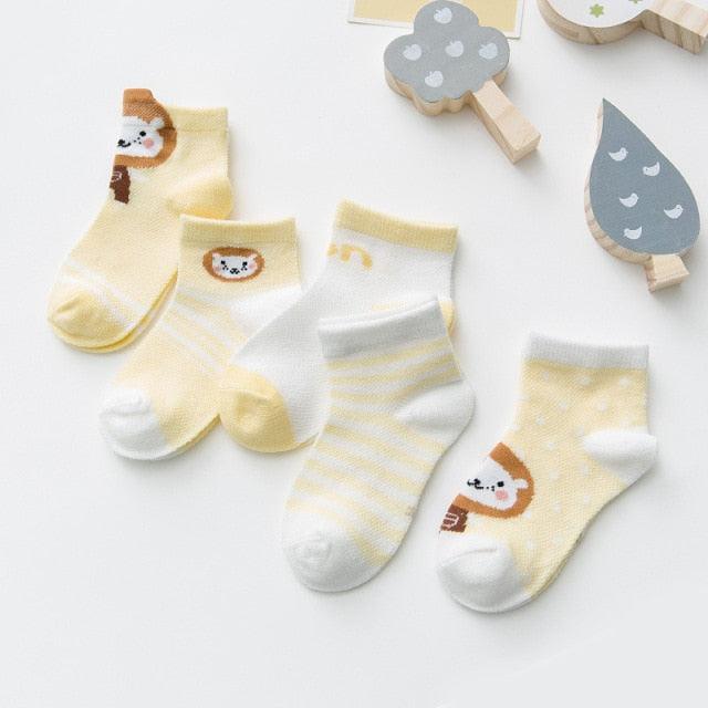 5Pairs 0-2Y Infant Baby Socks Baby Socks for Girls Cotton Mesh Cute Newborn Boy Toddler Socks Baby Clothes Accessories